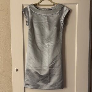 BCBG Paris Silver Cap Sleeve Mini Cocktail Party Dress